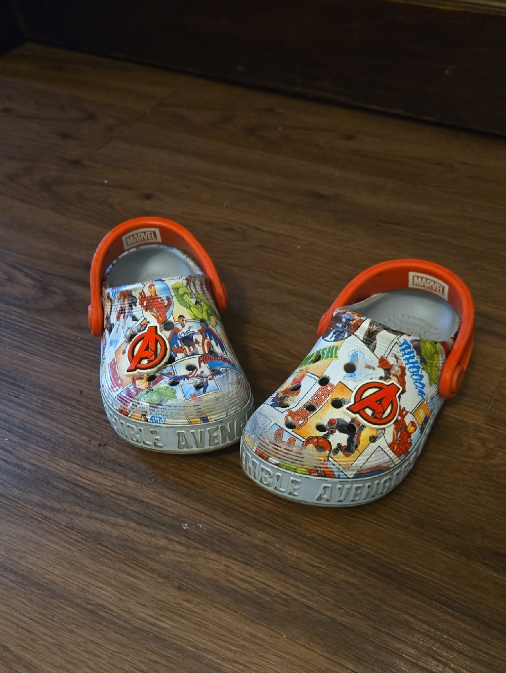 Marvel Kids Avengers Crocs Sandals in Orange and Multicolor